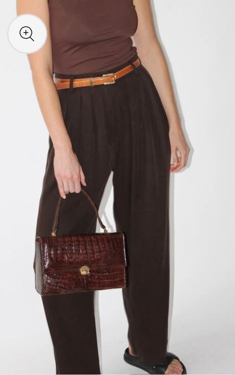 NA NIN Pants - NA NIN Winnie Tencel Pleated Pant High Rise Relax Cocoa Brown Women's L